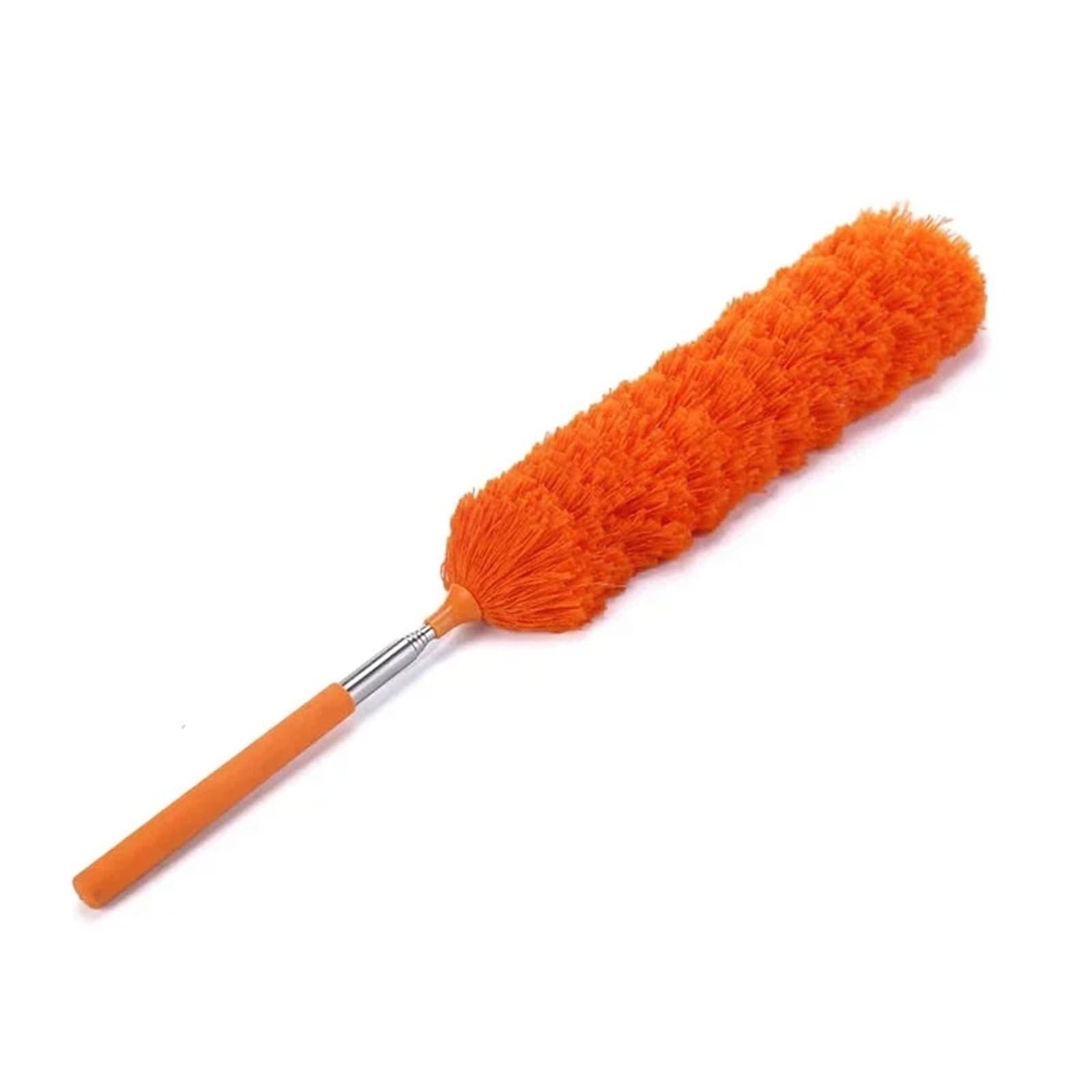 Extendable Dusters For Cleaning 2pc 360 Electrostatic Dust Duster Telescopic Stainless Steel Household Feather Cleaning Tool(Orange)