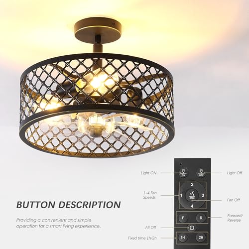Shes-home-15in-Small-Black-Caged-Ceiling-Fans-with-Lights-Modern-Industrial-Ceiling-Fan-with-Remote-Control-Semi-Flush-Mount-Ceiling-Fan-for-Kitchen-Bedroom Shes home 15in Small Black Caged Ceiling Fans with Lights Modern Industrial Ceiling Fan with Remote Control Semi Flush Mount Ceiling Fan for Kitchen Bedroom