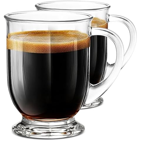 LUXU 24 OZ Glass Coffee Mugs(Set of 2),Large Clear Coffee Mug,Glass Mugs With Handles for Hot and Cold Beverages,Durable Mugs for Tea, Cappuccino, Latte,Coffee,Juice,Milk,Hot Chocolate,Beer Mugs Cover