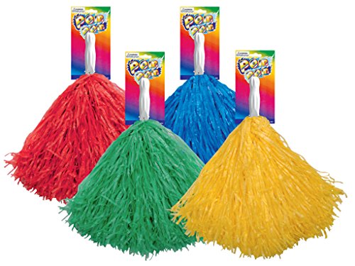 el carnaval Set 2 Pompones de Animadora. Elige tu Color - Rojo, Verde, Azul o Amarillo