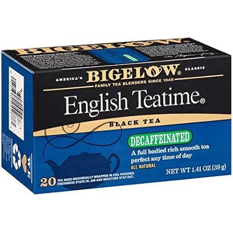 Bigelow Tea Decaffeinated English Teatime Black Tea, Decaf Tea, 20 Count Box (Pack of 6), 120 Total Tea Bags Cover