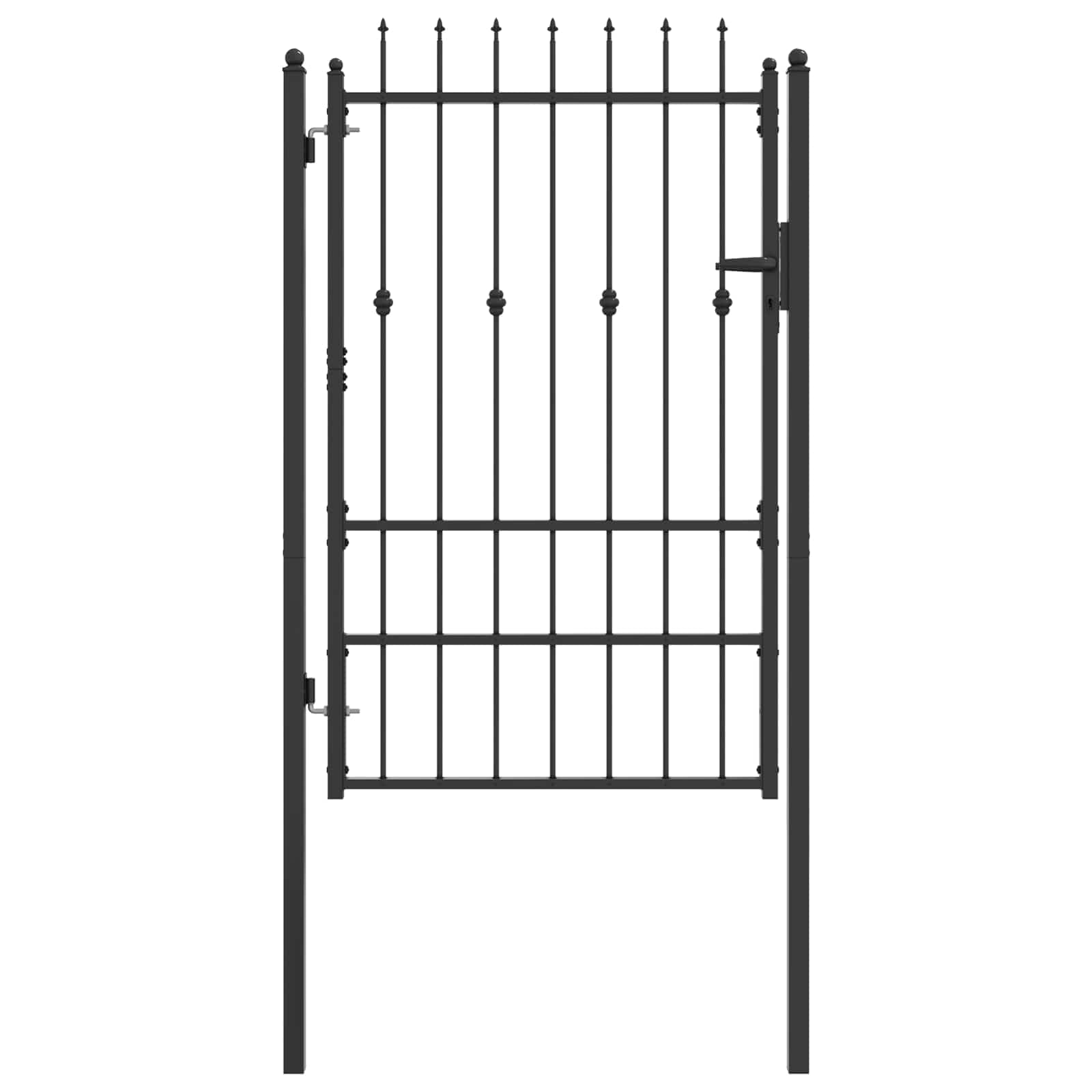 Vidaxl Black Fence Gate Horst 100 X 150 Cm Metal Lockable, Outdoor Security Gate, Modern Metal, Durable Perimeter Fence, Weather-Proof Barrier, Elegant Boundary, Entry