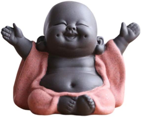SUPVOX Figura decorativa de bebé Buda riendo, para decoración feng shui o regalo, naranja