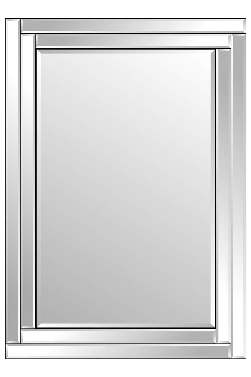 MirrorOutlet Small Black Elegant Decorative Bevelled Mirror, 100x70, (YC070-Bath)