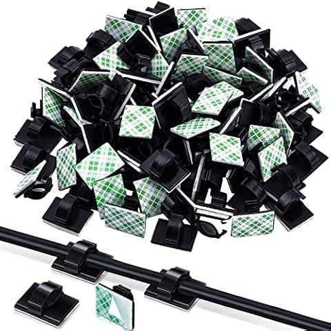 eBoot 100 Pieces Adhesive Cable Clips Wire Clips Cable Wire Management Wire Cable Holder Clamps Cable Tie Holder for Car, Office and Home Cover