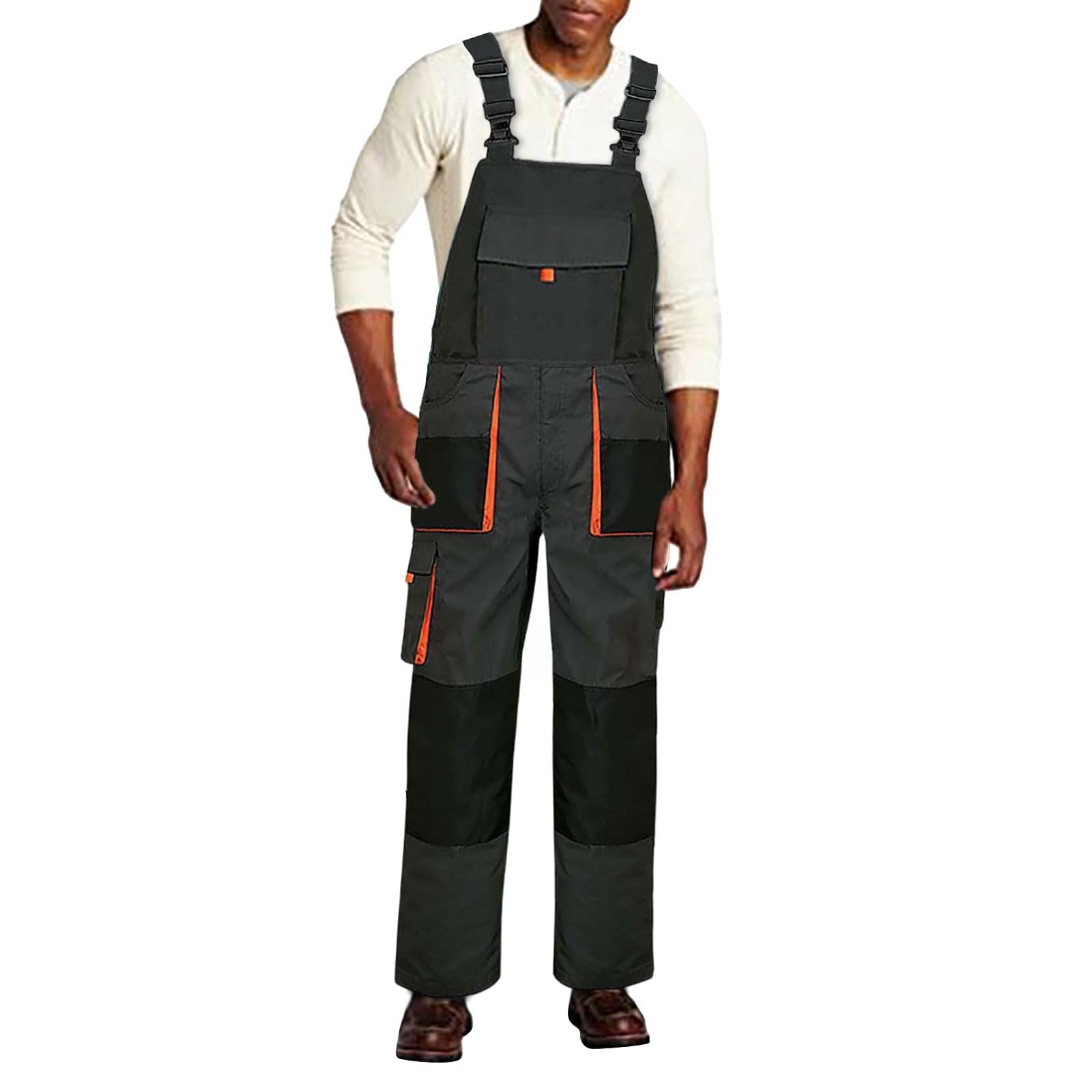 Herren Hosen Denim Latzhose für Herren lockere Passform Arbeitskleidung mit verstellbaren Trägern praktischen Werkzeugtaschen