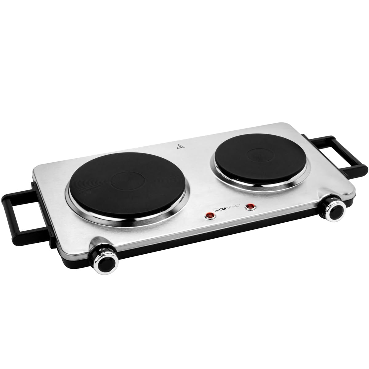 Placa de cocción doble Clatronic® de acero inoxidable | 2 placas | 2500W | placa eléctrica | placas con protección contra sobrecalentamiento | DKP 3668 E