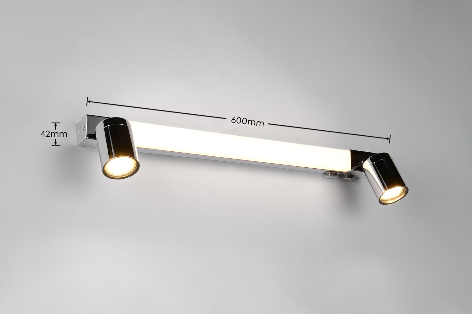 Trio Leuchten Aplique de baño LED ENRICO 281470306, metal cromado, 6,5 vatios LED, excl. 2x GU10, color de luz ajustable