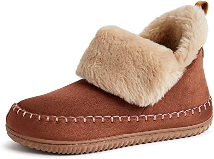 Dearfoamss’ Women's Slippers Memory Foam Cozy Moritz Bootie 8 Potting Soil - Bootie