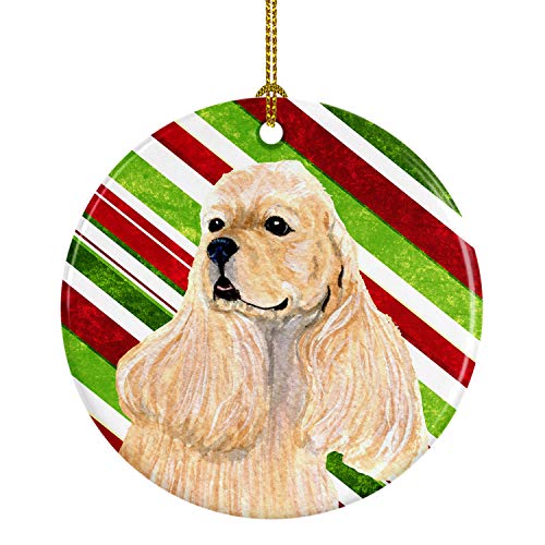 Caroline's Treasures Cocker Spaniel Candy Cane Holiday Christmas Ceramic Ornament Christmas Tree Hanging Decorations for Home Christmas Holiday, Party, Gift, 3 in, Multicolor
