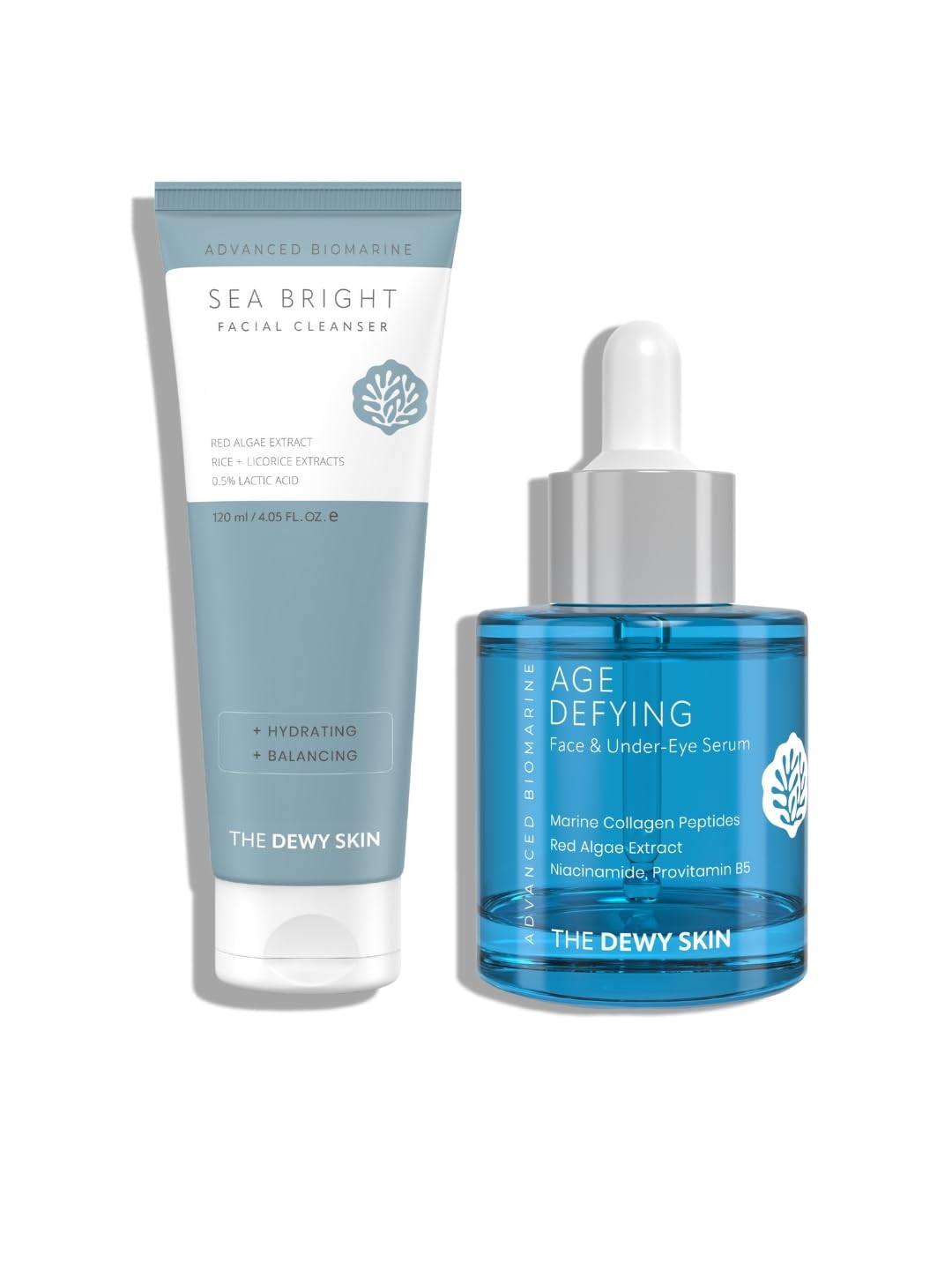 Hydrating, Firming & Brightening Skincare Combo | Age Defying Face & Under-Eye Serum (30ml) + Sea Bright Facial Cleanser (120ml) | Anti-Aging Serum with Vegan Collagen & Red Algae-image-23