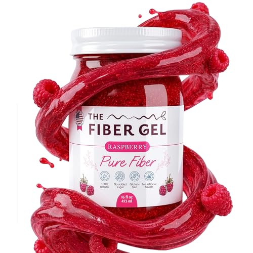 The Fiber Gel High Dietary Fiber Prebiotic Gel Formula — 100% Natural & Clean Label — Plant-Based Psyllium Husk & Inulin Complex — Keto Friendly, Vegan, No Added Sugar — Raspberry, 16 oz