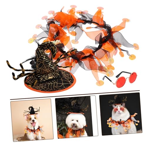 Set Halloween Collar Gato con Lentes y Sombrero miniatura 6