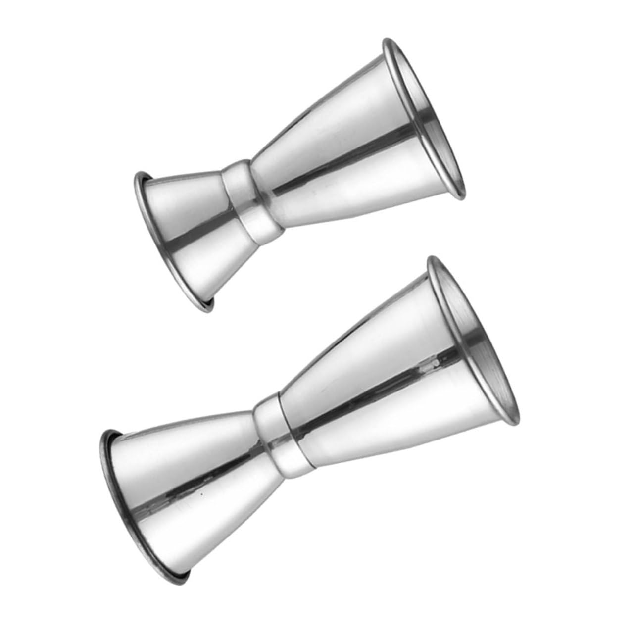 Alipis Stainless Steel Wine Measuring Cup Double Jigger Embossed Measuring Cups for Cocktails Set of 2