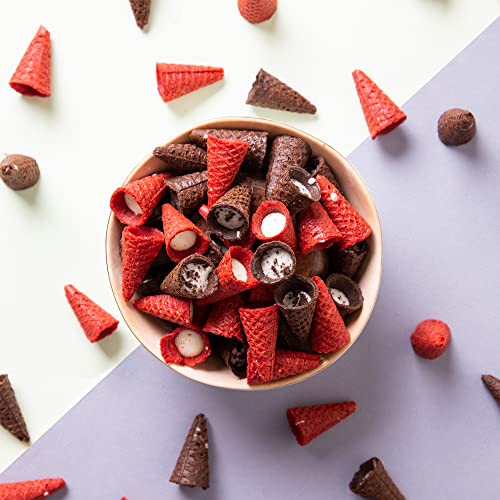 Image of NOVANOVA Best Bites Choco Filled Cones | Special Flavours (Red Velvet, Cookie & Cream) -| 100% Eggless | 30 Pieces, 180 Gram