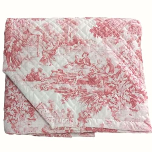 RICAMI FIORENTINI BALDI Couvre-lit matelassé en toile de jouy pour lit double, 260 x 260 cm, printemps-été, rembourrage 100 g/m², extérieur 100 % coton,...