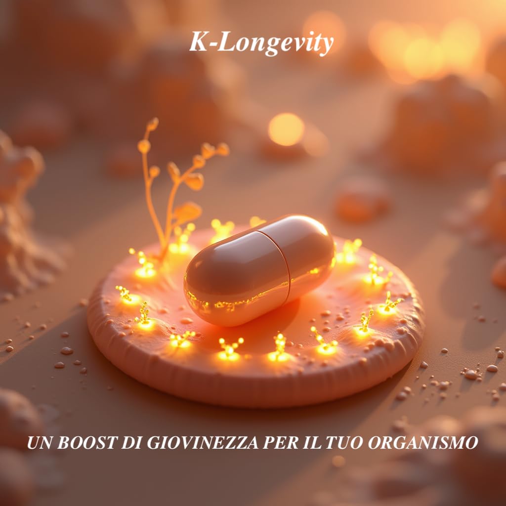 K-Longevity Integratore Alimentare Antiage Energizzante Antiossidante Con Royal Jelly (pappa reale) Quercetina Vitamina A. Supporta le difese Immunitarie e Combatte Fatica Stanchezza Radicali Liberi.