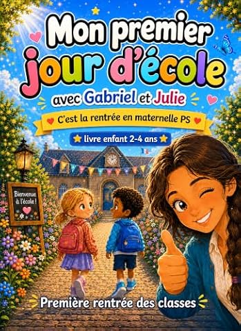 Mon premier jour d'école C'est la rentrée des classes en maternelle PS Gabriel et Julie livre enfant 2 3 4 ans album jeunesse
