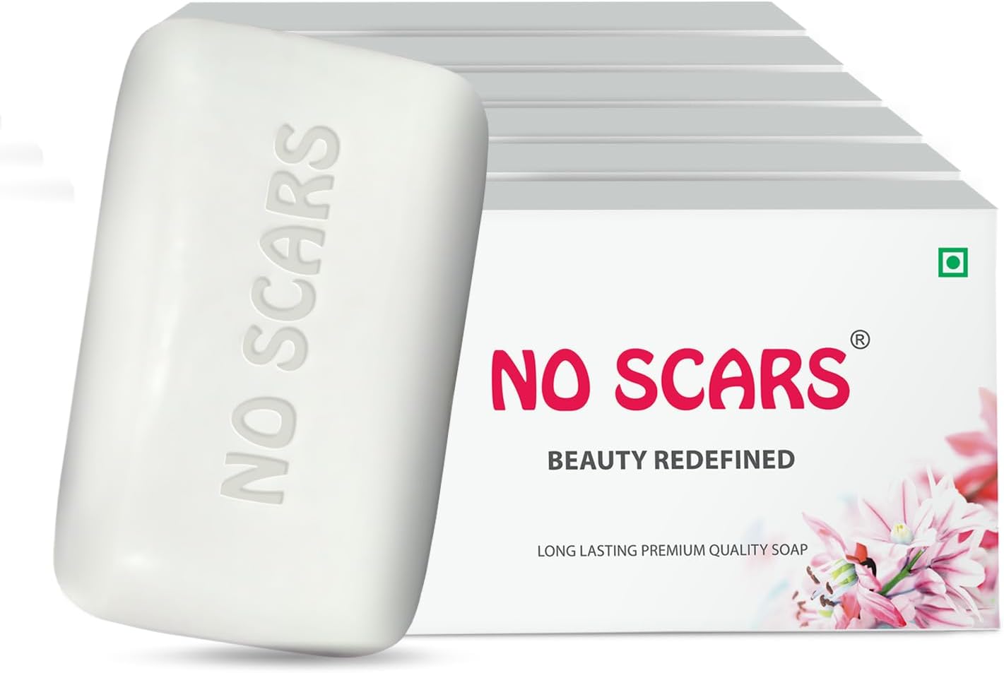 No -Scaars Premium Bathing Bar | Beauty Soap For Clean And Moisturized Skin| Acne Control Scar Removal Soap 150g (Pack Of (6)