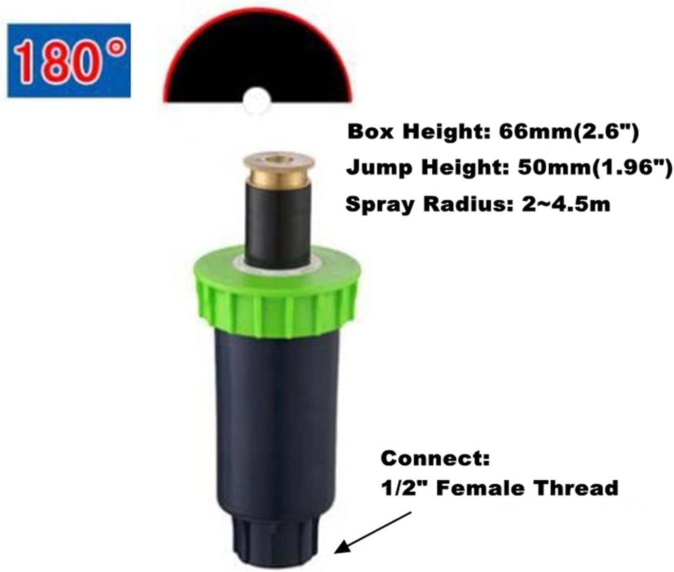 Gardening Irrigation Dripper 3 Fancy 90 180 360 Degree Scattering Pop-up Sprinklers Home Garden Lawn Irrigation Professional Pop-up Sprinklers (Color : 2Inch 180Degree)