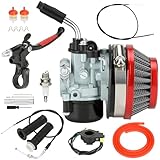 CILOYU Motorized Bike Carburetor Throttle Assembly Clutch Lever Kit Compatible with 2 Stroke Engine 100cc 80cc 50cc 49cc 66cc Motorized Bicycle Parts 7/8' 22mm Handlebar Grip