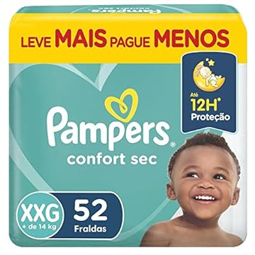 Fralda Pampers Confort Sec Xxg 52 Un