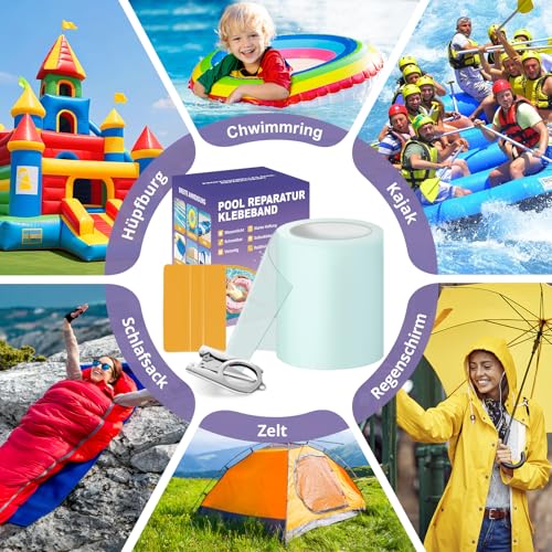Pool Reparaturset Unterwasser, Wasserdichtes Pool Flicken Selbstklebend, 10x300cm PVC Pool Kleber Flickzeug, Transparentes Unterwasserkleber Flex Tape Zur Reparatur Poolfolie Schlauchboot Luftmatratze