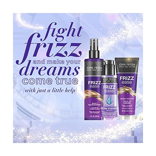 John-Frieda-Frizz-Ease-Extra-Strength-Hair-Serum-Anti-Frizz-Nourishing-Hair-Treatment-for-Dry-Damaged-Frizzy-Hair-Frizz-Control-and-Heat-Protectant-with-Bamboo-Extract-169-Ounce John Frieda Anti Frizz, Frizz Ease Extra Strength Hair Serum with Argan Oil, Anti-Humidity Spray for Hair, Nourishing Treatment for Thick, Coarse Hair, 1.69 Oz