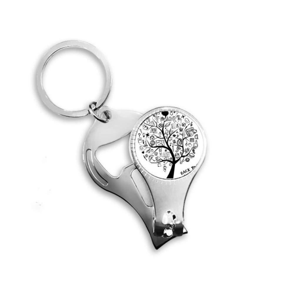 Mignon porte-clés coupe-ongles décapsuleur graffiti arbre pour éviter les urgences de manucure