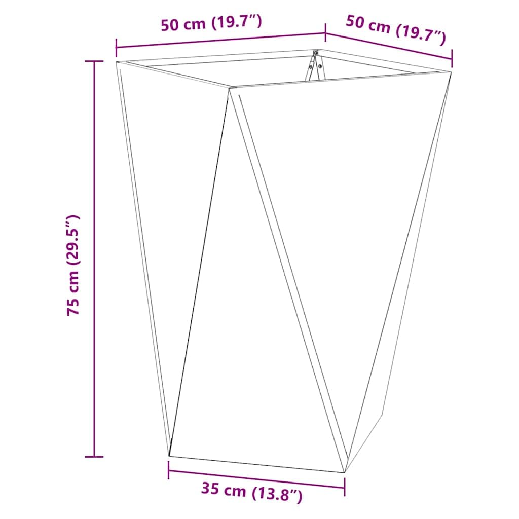 vidaXL Donica Antracyt 50 x 50 x 75 cm Stal