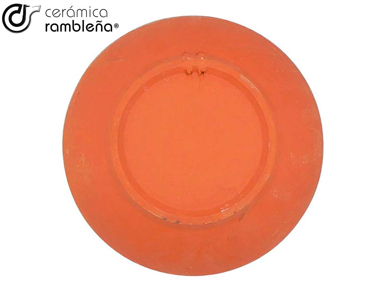 CERÁMICA RAMBLEÑA | Plato Decorativo para Colgar en Pared | Plato de cerámica | Rojo-Verde-Amarillo | 100% Hecho a Mano | 21x21x4 cm