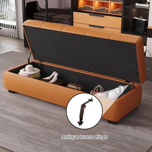 Coffre de rangement en cuir capitonné supportant jusqu'à 300lbs - 4