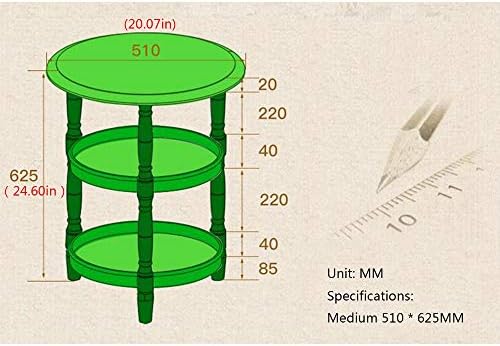 Telephone Table, Small Telephone Coffee Side Table,Living Room Sofa Side Table,Three Layers of Storage,Round Tray Side Table,No Assembly Required(Color:Retro Brown,Size:2
