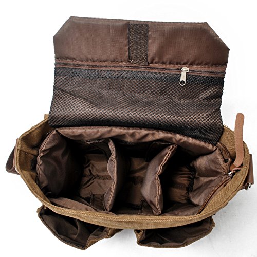 Men's Lightweight Vintage Waterproof Camera Shoulder Bag Compatible with Canon, Sony, and Nikon