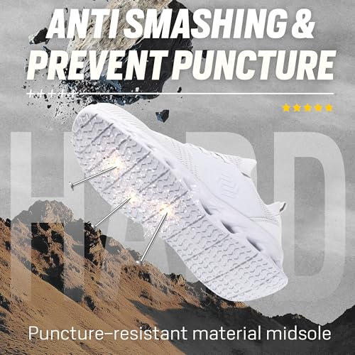 Image of Furuian Steel Toe Shoes for Men Women Slip On Safety Work Shoes Comfortable Lightweight Work Sneakers Industry Safety Sneakers