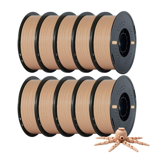 Image of Kingroon PLA 3D Printer Filament,10 Rolls, Dimensional Accuracy + /- 0.03 mm, 10kg Spool(22lbs),1.75 mm,Skin