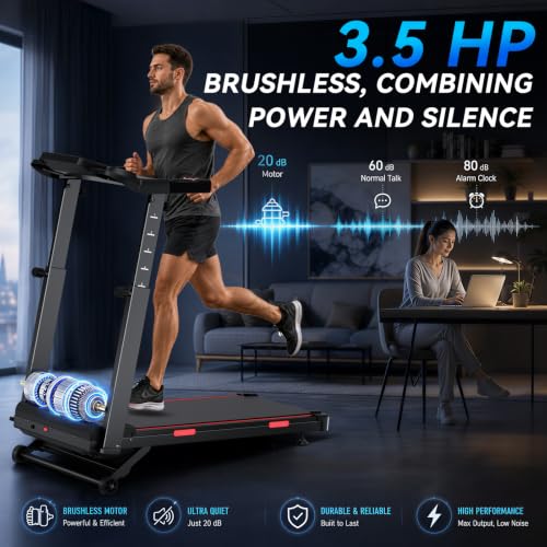 Image of Treadmills for Home with 20% Auto Incline - Wide Belt, 8.7MPH Max Speed, 450LBS Capacity, 3.5HP Adjustable Height Handle Bars