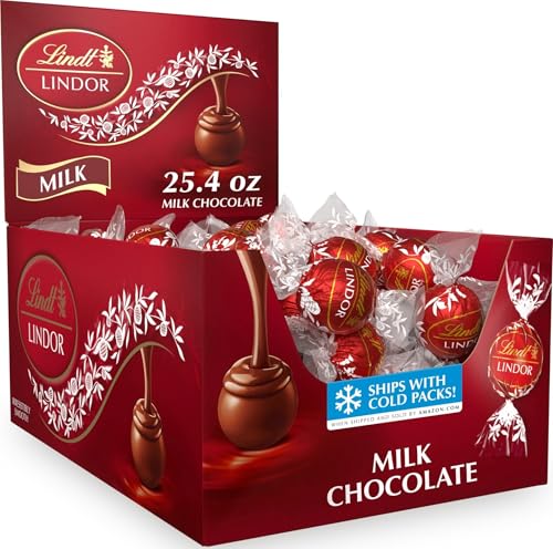 Lindt LINDOR Milk Chocolate Candy Truffles...