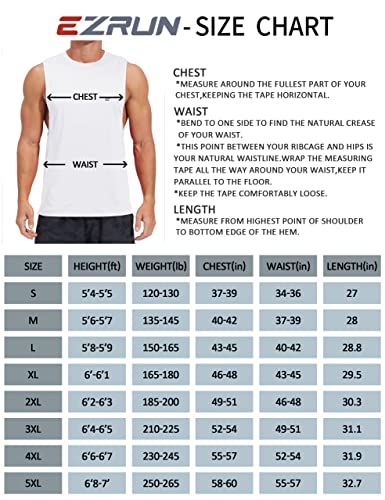 Ezrun Men's Tank Tops Swim Beach Sleeveless Shirt Quick Dry Gym Workout Stringer Muscle Tshirts Big And Tall White #TOP5