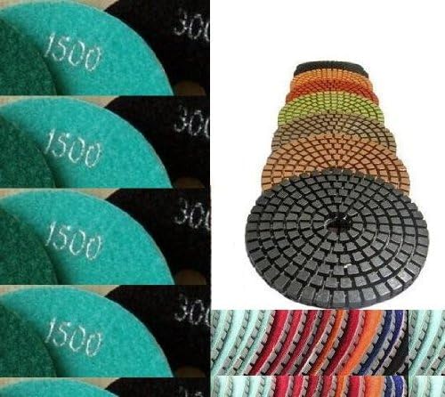 Premium Grade Wet 5" Diamond Polishing Pads 12 Pcs Set For GRANITE MARBLE CONCRETE STONE best value toolsmart