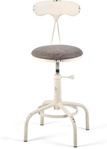 Miniatura 6 de Topower Taburete de cocina para el hogar, taburete de mostrador industrial, taburete giratorio de poliuretano de altura ajustable, diseño de casa