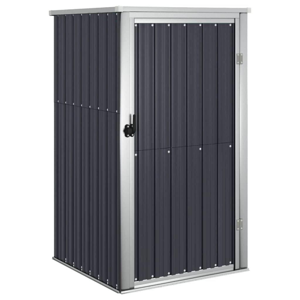 vidaXL Garden Tool Shed - Galvanised Steel Storage Shed for Garden Tools and Equipment - 88x89x161 cm - Anthracite