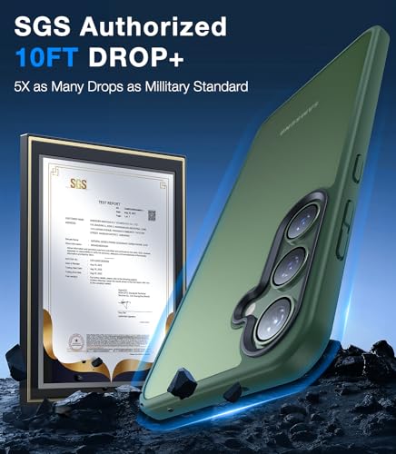Coque Samsung S24 Plus rigide et souple antichoc vert mat - 3