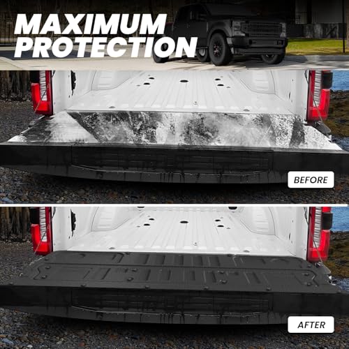 Image of LASFIT Truck Tailgate Mat for Ford Super Duty F250 F350 F450 2026 2025 2024 2023 Truck Bed (Not Fit Optional with Tailgate Step) All Weather Protector TPE Tailgate Liner,1pc Black