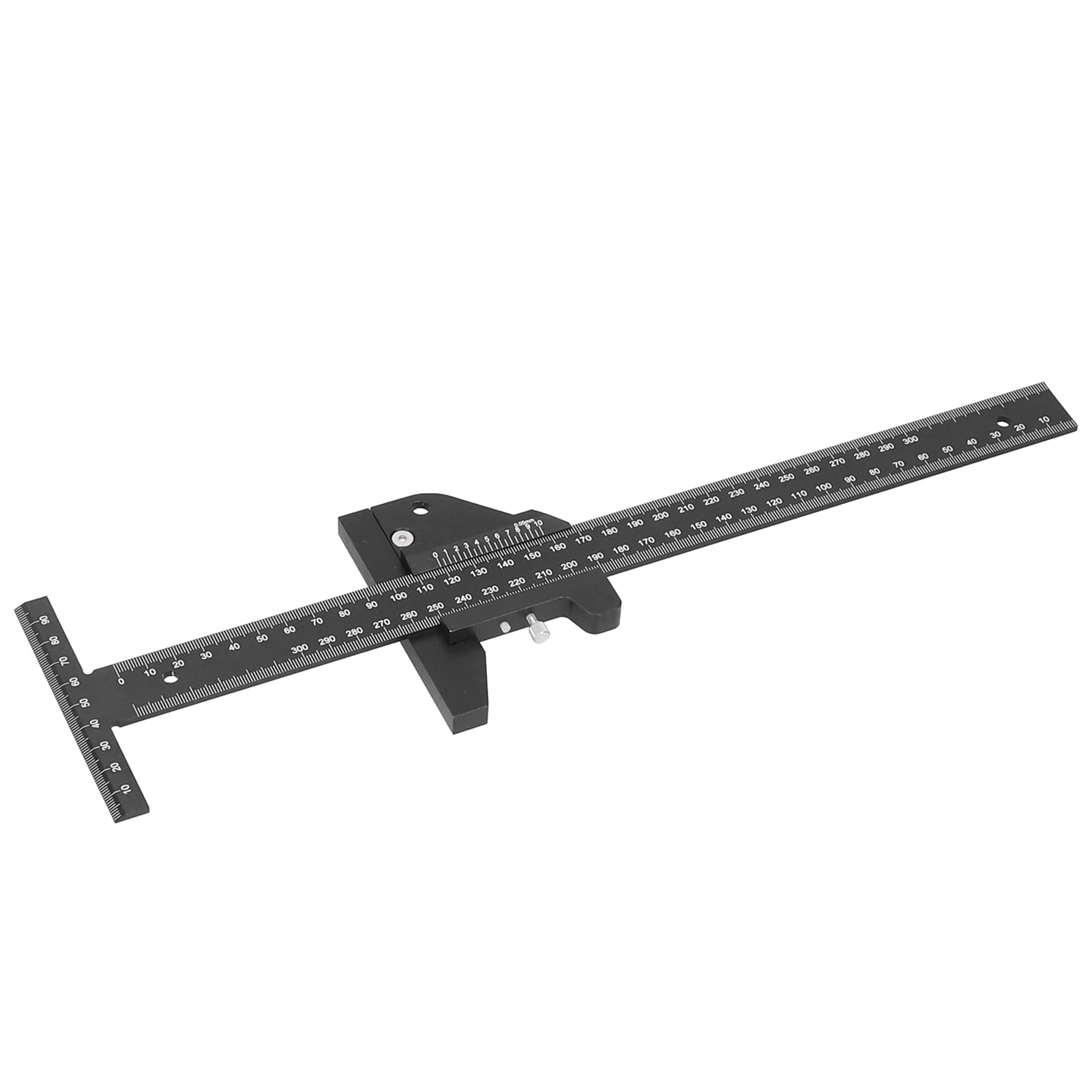 Yosoo Health Gear Linijka do Obróbki Drewna, Suwmiarka Głębokości ze Stopu Aluminium 300 Mm, Oznaczenie 45 90 135 Stopni, tył Magnetyczny, Skala Laserowa do Pomiaru Układu Stolarza