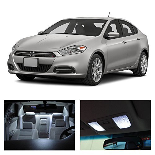LEDpartsNow Interior LED Lights Replacement for 2012-2016 Dodge DART Accessories Package Kit (11 Bulbs), WHITE