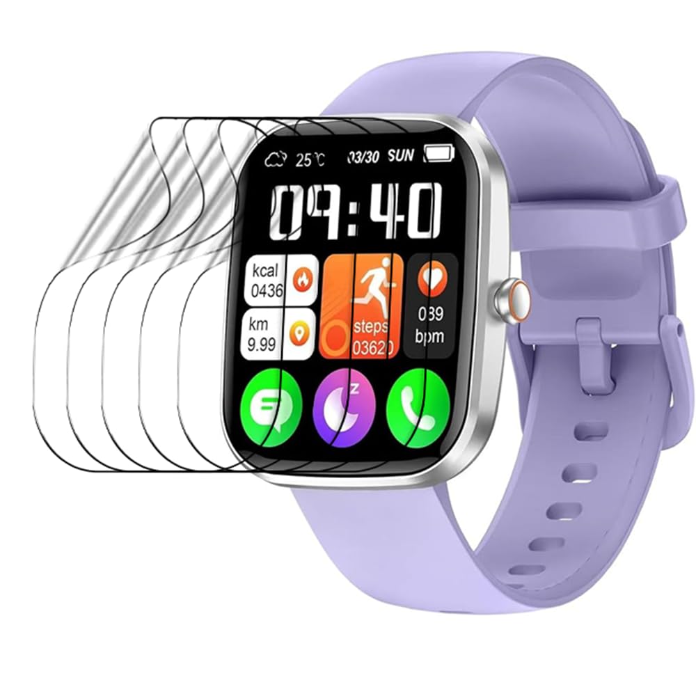 5pcs Película de hidrogel Compatible con WeurGhy 1.91" Reloj inteligente Protector de pantalla Transparente TPU Sensible al tacto, de alta definición