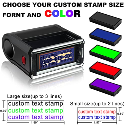 Bertiveny Business Custom-Stamps Self-Inking Office Stamp Personalized Name Stamp Self Inking Customized Signature Stamps For Signing Name -Up To 2 Lines,5 Colors,20 Cursive Fonts (Large) #TOP1