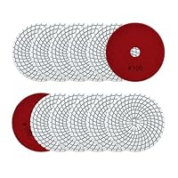 SANLEETEK Nass Diamant Polierscheiben - 12 Stücke 100mm Diamant Polierpad Körnung 100 für Granit Marmor Kunststein Quarz für Winkelschleifer