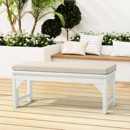 Banc de jardin imperméable doté d'un grand coussin de rechange déshoussable